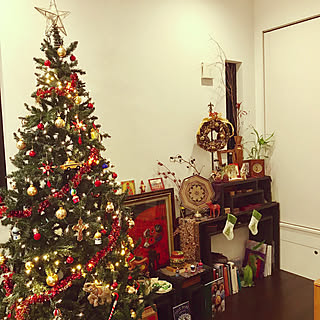 クリスマスツリー/クリスマス2018/クリスマス/赤×緑/リビングのインテリア実例 - 2018-12-22 22:42:08