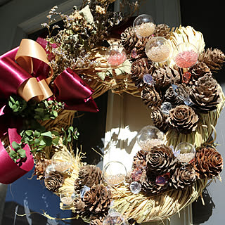 玄関/入り口/handmade/wreath/しめ縄リースのインテリア実例 - 2017-12-20 15:12:43