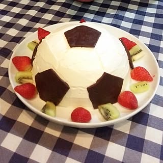 キッチン/ケーキ♡/手作り/サッカーボールケーキ/去年の写真...などのインテリア実例 - 2016-10-24 22:41:07