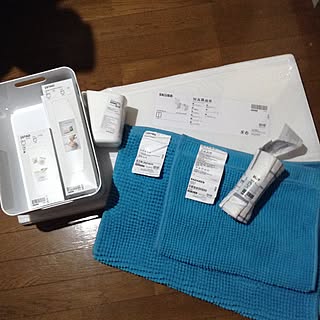 部屋全体/部屋全体は買い物品/バスマット/ターコイズブルー/衝動買い...などのインテリア実例 - 2016-11-01 14:02:05