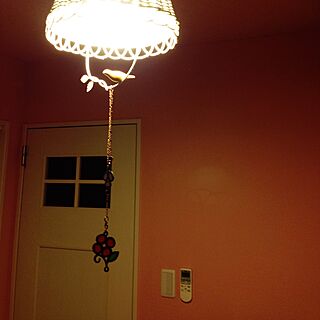 ベッド周り/照明器具/ナチュラル/ピンクの壁/塗り壁...などのインテリア実例 - 2016-11-13 21:29:11
