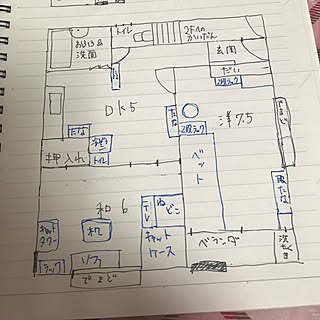 部屋全体/部屋の間取り図/部屋全体/猫と暮らす。/間取り...などのインテリア実例 - 2018-07-21 21:32:23