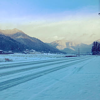 一面雪景色(^｡^;)/坂道の上に家/慣れない雪/電車運転見合わせ/田舎暮らし...などのインテリア実例 - 2023-01-25 08:14:28