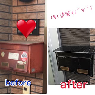 玄関/入り口/汚し塗装仕上げ/塗り替え/DIY/フォロー&いいね ありがとうございます♡...などのインテリア実例 - 2017-01-19 20:21:36