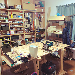 机の足DIY/整理整頓/作業部屋/DIY部屋/いつもいいねありがとうございます♡...などのインテリア実例 - 2021-02-06 17:03:40