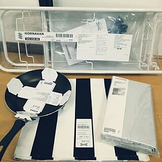 IKEA/ボックスシーツ/白黒生地/モノトーン/白黒...などのインテリア実例 - 2015-09-28 17:42:07