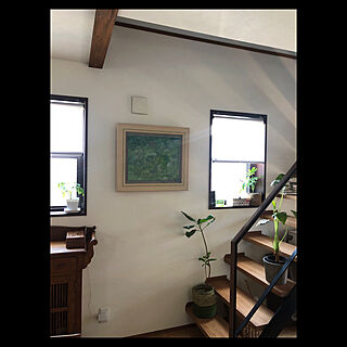 珪藻土の壁/二階リビング/日本画/アートのある暮らし/野地美樹子...などのインテリア実例 - 2023-08-04 23:38:33