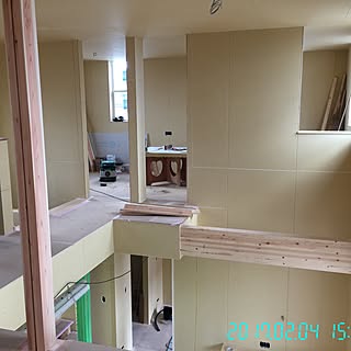 部屋全体/吹き抜けのある家/建設中/内装工事前のインテリア実例 - 2017-02-04 17:26:02