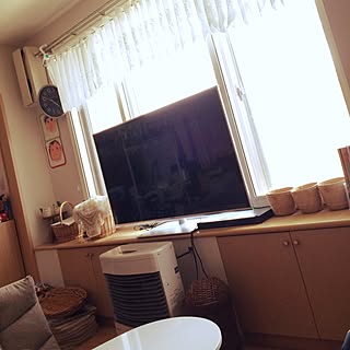 部屋全体/100均カフェカーテン(;^_^A/ナチュラル大好き♡/賃貸/100均...などのインテリア実例 - 2016-04-09 11:22:32