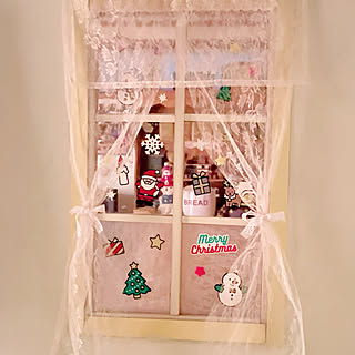 レースカーテン/窓DIY/ぶち抜き窓/クリスマス/クリスマス...などのインテリア実例 - 2022-11-29 19:35:30