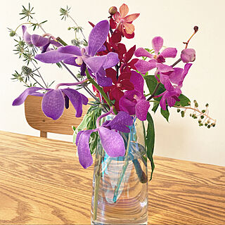 紫色の花/花びん/hitohana/ひとはな/虹色花瓶...などのインテリア実例 - 2021-08-02 21:52:04