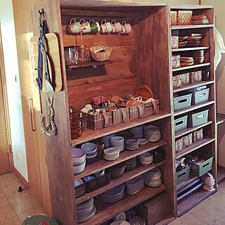 キッチン/IKEA/食器棚収納/食器棚DIY/ダンナさんが作ってくれました！...などのインテリア実例 - 2017-04-24 09:09:11