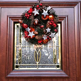 玄関/入り口/リース/ヨネヤマプランテーション/クリスマス/クリスマスディスプレイのインテリア実例 - 2016-12-12 19:33:21