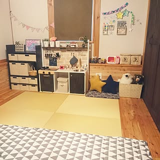 部屋全体/子どもと暮らす/セリア♡/ウォールステッカー♡/七夕飾り手作り...などのインテリア実例 - 2017-06-18 19:09:08