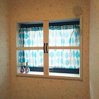バス/トイレ/ダイソー/北欧風カーテン/トイレの窓のインテリア実例 - 2016-02-23 14:36:06