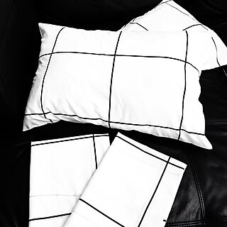 枕カバー リメイク/枕カバー手作り/白黒/White/モノトーン...などのインテリア実例 - 2021-02-15 18:12:31