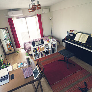 部屋全体/一人暮らし/1kでピアノ持ち/ピアノのある部屋のインテリア実例 - 2022-04-06 09:49:13