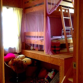 ベッド周り/子供部屋/二段ベッド/天蓋付きベッドのつもりのインテリア実例 - 2013-05-04 11:39:43