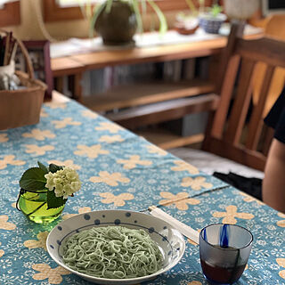 机/素麺/日々の暮らし/紫陽花のインテリア実例 - 2018-06-08 21:55:01