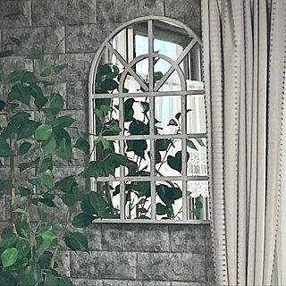 アイアン窓型ミラー/見て頂き有難うございます♬/観葉植物のある暮らし/サリュ！雑貨/リビングのインテリア実例 - 2022-09-03 16:17:43