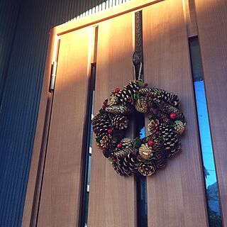 玄関/入り口/玄関ドア/玄関/クリスマスリース/クリスマスのインテリア実例 - 2015-12-06 14:50:08