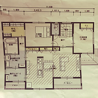 家事導線/二世帯住宅新築中/二世帯住宅の二階/間取り図/部屋全体...などのインテリア実例 - 2020-04-27 19:21:05