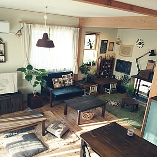 部屋全体/インスタ→slow.life.works/お返事まだでごめんなさい(; ;)/止まれん隊(￣^￣)ゞ/家具はお義父さんがDIY!のインテリア実例 - 2015-04-02 07:58:19