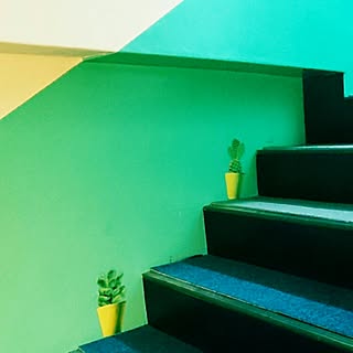 壁/天井/階段の壁/IKEAステッカー/タイルカーペット/セルフペイントのインテリア実例 - 2016-01-15 15:38:42