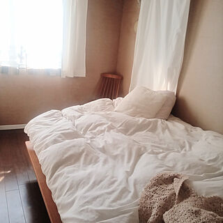 ベッド周り/真っ白/シンプル/持たない暮らし/無印　ベッドのインテリア実例 - 2021-02-20 14:06:18