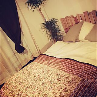 ベッド周り/すのこベッド/観葉植物/ナチュラル/IKEAのインテリア実例 - 2016-05-25 12:42:00