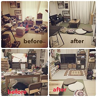 部屋全体/before→after/お目汚しすみません/ちーぼーのインテリア実例 - 2015-07-18 23:37:05