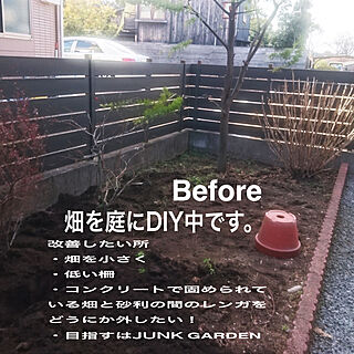部屋全体/畑を庭に/DIY before/JUNK GARDEN/ブラック...などのインテリア実例 - 2018-03-11 01:07:41