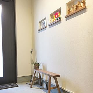 玄関/入り口/モルタル/植物のある暮らし/ニッチ/無印良品...などのインテリア実例 - 2017-02-15 23:24:43