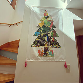 子供のいる暮らし/階段の壁/nunocoto fabric/ファブリックポスター/クリスマス...などのインテリア実例 - 2022-11-19 11:13:49