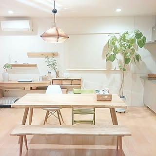 部屋全体/初投稿/ダイニング/ダイニングテーブル/無印良品 壁に付けられる家具...などのインテリア実例 - 2017-06-17 00:01:20