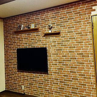 部屋全体/テレビ壁掛け/DIY/アンティークのインテリア実例 - 2017-02-26 22:34:45