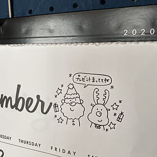 セリアのカレンダー/もう12月!/トナカイさん/サンタさん/イラスト手書き...などのインテリア実例 - 2020-12-01 08:15:07