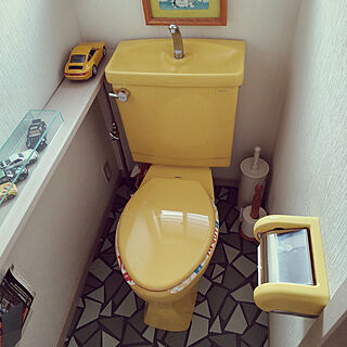 バス/トイレ/レトロ/築30年越/黄色のトイレ/便座冷たい...などのインテリア実例 - 2022-02-04 21:43:30