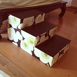 ベッド周り/ペット/手作り/DIY/マリメッコで作ってみました♪( ´▽｀)...などのインテリア実例 - 2013-03-23 09:03:13