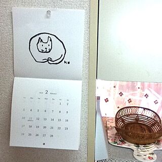 キッチン/籐かご/カレンダー/かごのインテリア実例 - 2013-02-01 10:02:12