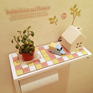 バス/トイレ/多肉植物/タイル/トイレの壁/トイレ改造計画...などのインテリア実例 - 2015-05-07 22:16:55