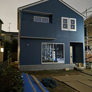 部屋全体/#ニチハシンプルラインレモードMGブルー/#色は３色までの法則/#新居建設中/#三角屋根...などのインテリア実例 - 2023-04-14 20:28:14