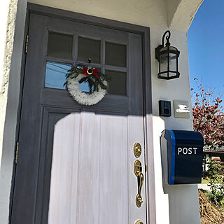 玄関/入り口/外灯/ポスト/グレー/木製ドア...などのインテリア実例 - 2018-11-14 21:56:27