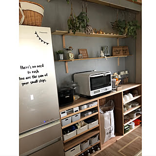 見せる収納棚/見せる収納/カフェ板/キッチン背面棚DIY/DIY...などのインテリア実例 - 2019-08-14 19:34:38