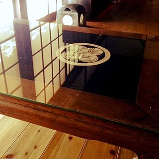 テーブル再利用/古布パネル/和柄/祖母の家のインテリア実例 - 2016-01-09 16:49:46