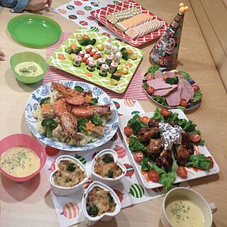 キッチン/インテリアではない。/IKEA/コストコの食器/クリスマスの食卓のインテリア実例 - 2014-12-25 19:36:51