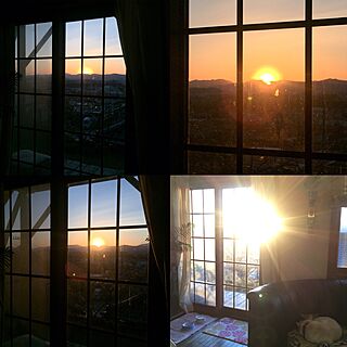 壁/天井/窓/冬の朝/日の出の瞬間/窓から見える景色のインテリア実例 - 2017-01-18 07:36:13