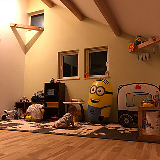 ベッド周り/黄緑/寝る前にお片づけ/おもちゃスペース/子供部屋...などのインテリア実例 - 2018-07-29 23:08:26