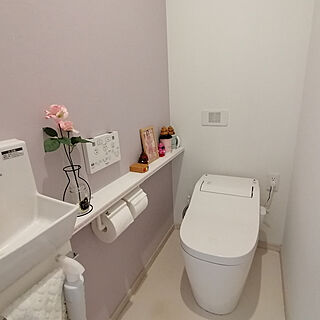 バス/トイレ/花瓶/お花/シンプル/紫の壁のインテリア実例 - 2020-02-23 15:40:32