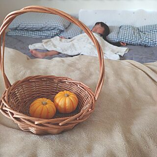 ベッド周り/ハロウィン/観賞用かぼちゃ/かごのインテリア実例 - 2023-10-15 17:24:29